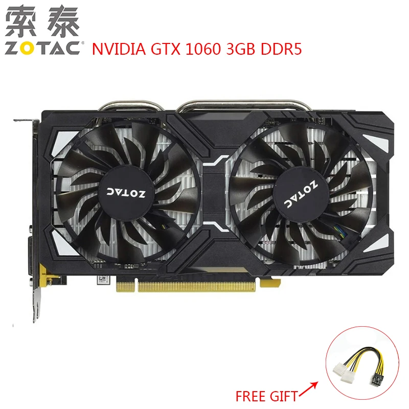 Видеокарта ZOTAC NVIDIA GeForce GTX1060 3 ГБ игровой ПК GPU GTX 1060 GDDR5 192 бит видеокарта б/у