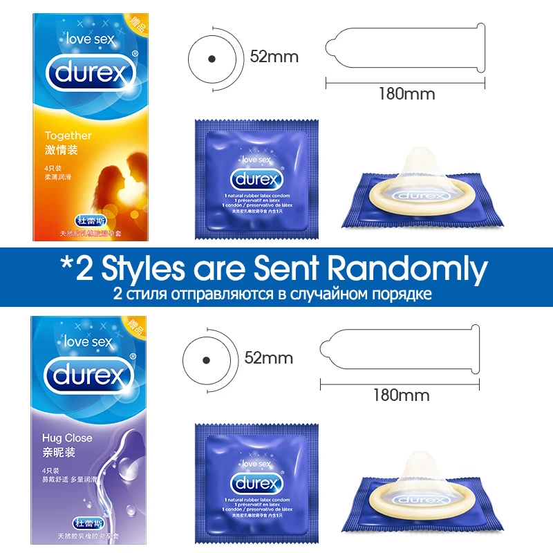Durex Condom 4 Types Ultra Thin Lubrication Natural Rubber Products Latex Penis Condoms Adult Intimate Goods Sex For Men 5