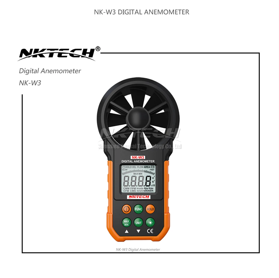 NKTECH цифровой анемометр NK-W3 ЖК-дисплей с подсветкой измеритель громкости воздуха тестер с многофункциональными кнопками для плавания