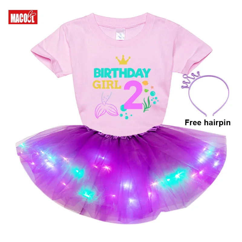 Birthday Girl Tutu Set Outfit Shirt Kids Costumes Personalized Girl Light Tutu Dress Party Toddler Christmas Outfit Glitter Tutu baby boy dress