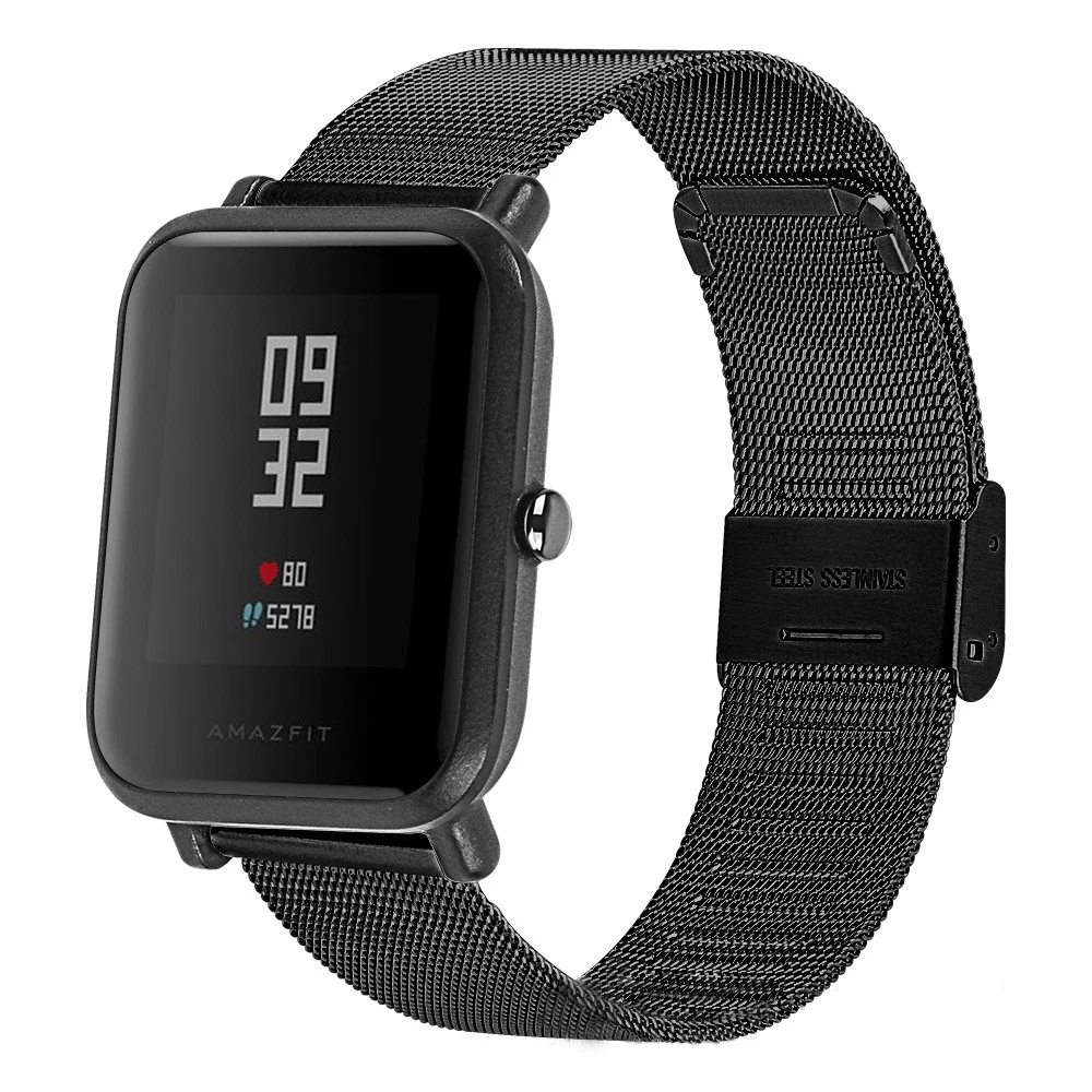 

Milanese Loop Strap 23mm 22mm 20mm 18mm Stainless Steel Smart Watch Band For Huami Amazfit Bip / Ftbit Versa / Samsung Galaxy 42