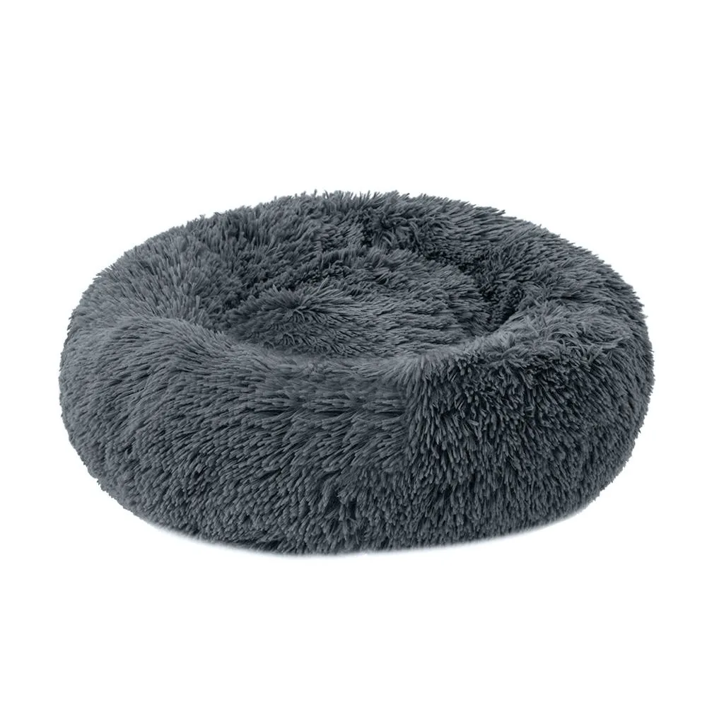 C-Dark Gray Коврик для питомца кошки, кровати собаки, Круглый зимний теплый домик для кошки, гнезда, мягкая длинная плюшевая в форме кошки, коврики, подстилки для питомца, собачья Конура, кровать с подушкой для кошек - Цвет: C-Dark Gray