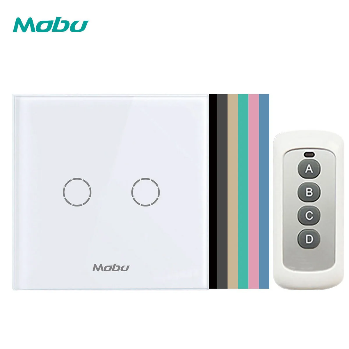 

Mobu EU/UK standard wall light touch switch, used with remote control 2Gang 1-way remote control switch