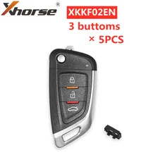 Xhorse Universele Afstandsbediening Auto Sleutel Met 3 Knoppen Voor Vvdi Key Tool XKKF02EN (Engels Versie) 5Pcs