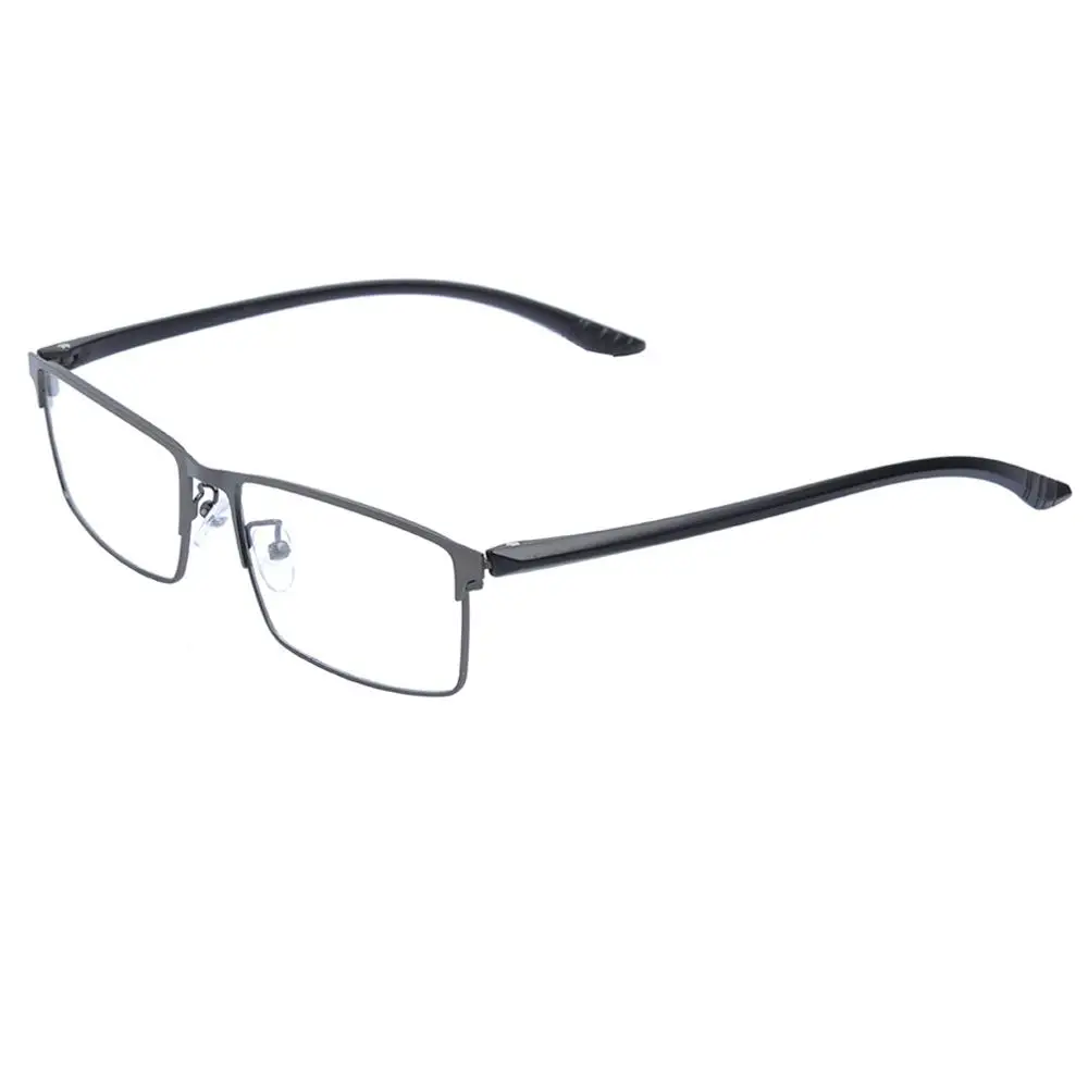 Сплав большие очки оправа мужские прямоугольные металлические очки прозрачные линзы по рецепту Близорукость оптическая оправа мужские очки DD1541 - Цвет оправы: Gray