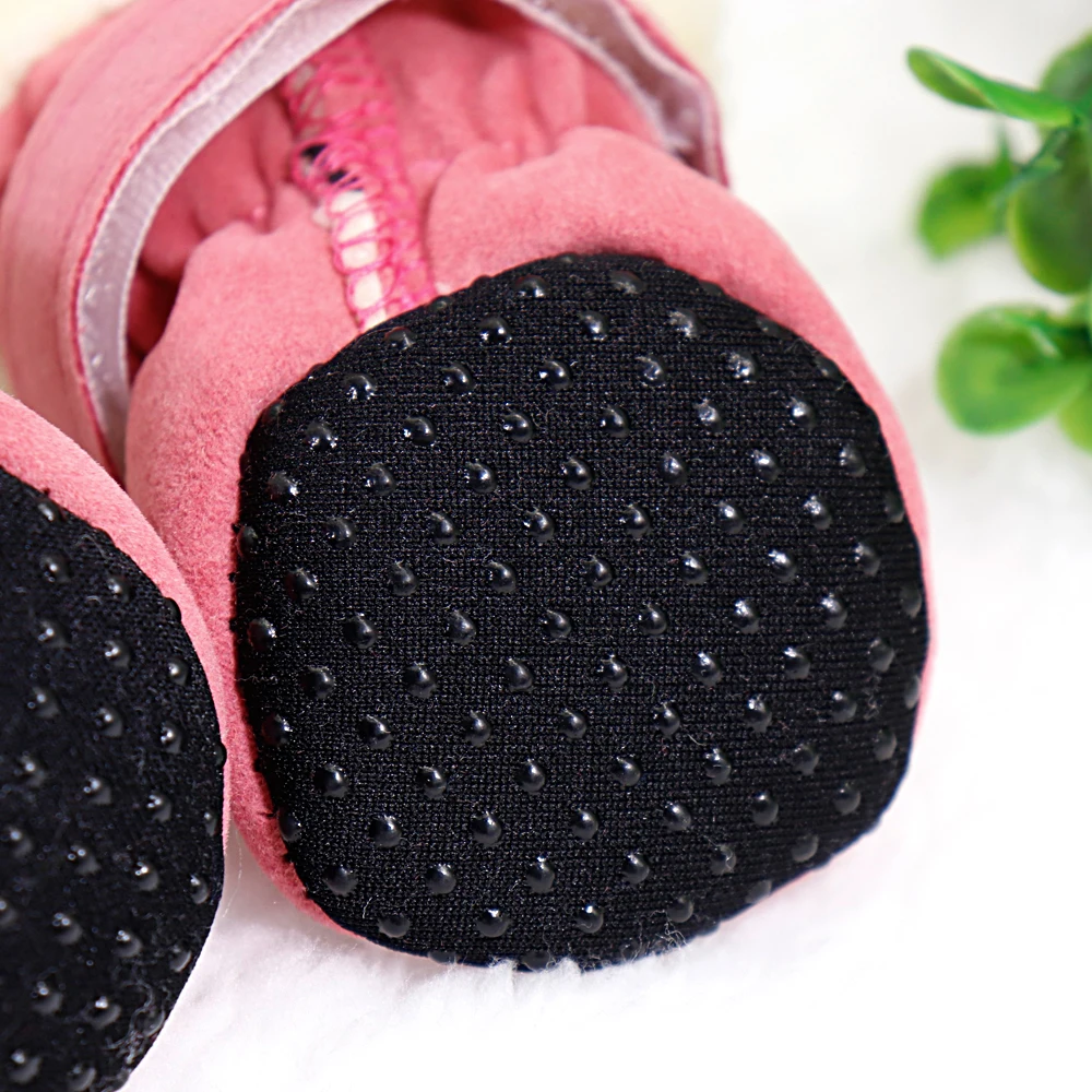 4 pcs Winter Warm Small Dog Shoes Waterproof Boots Anti-slip Rain Shoes Warm Booties For Small Dogs Cats Puppy Chihuahua