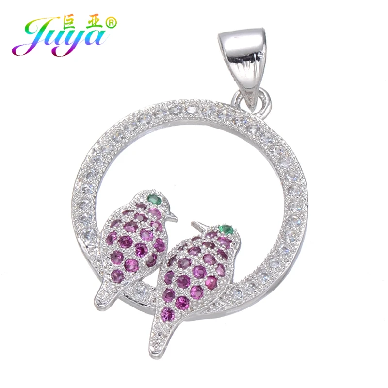 White Gold Juya DIY золото/серебро/розовое золото бабочка птица Слон Подвески поставки для модных ювелирных изделий браслет ожерелье изготовление - Окраска металла: White Gold