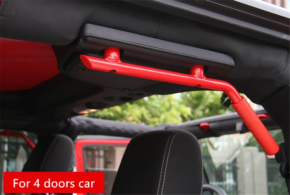 Для Jeep Wrangler 2011- автомобильные аксессуары внутренняя задняя дверь подлокотник Тяговая ручка поручень дополнительный молдинг комплект