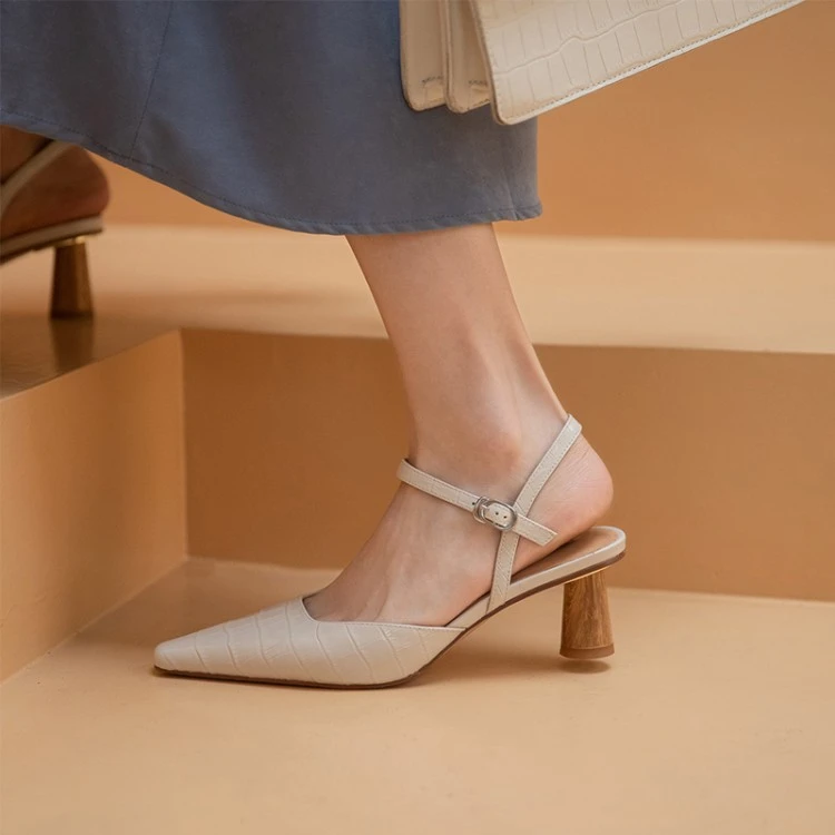 Sandalias de punta estrecha para mujer, zapatos para fiesta de gala, tacones redondos de 5cm, oficina|Sandalias de mujer| - AliExpress