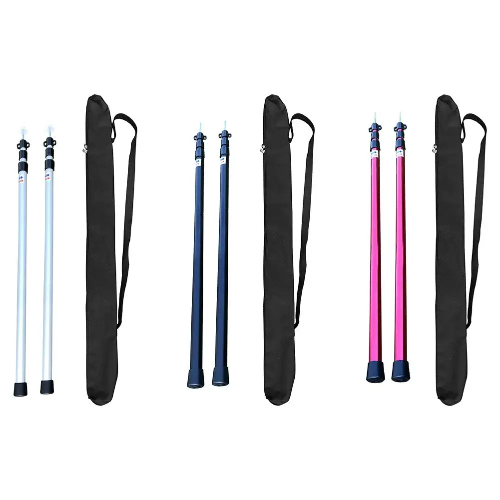 2pcs Adjustable Aluminum Pole Telescoping Tarp Poles Portable