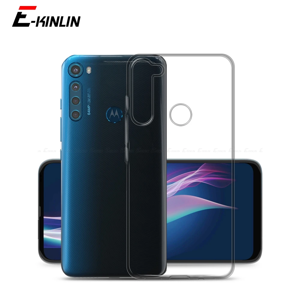 Мягкая силиконовая задняя крышка с прозрачными кристаллами для Motorola Moto One 5G | Бамперы -1005001321229460