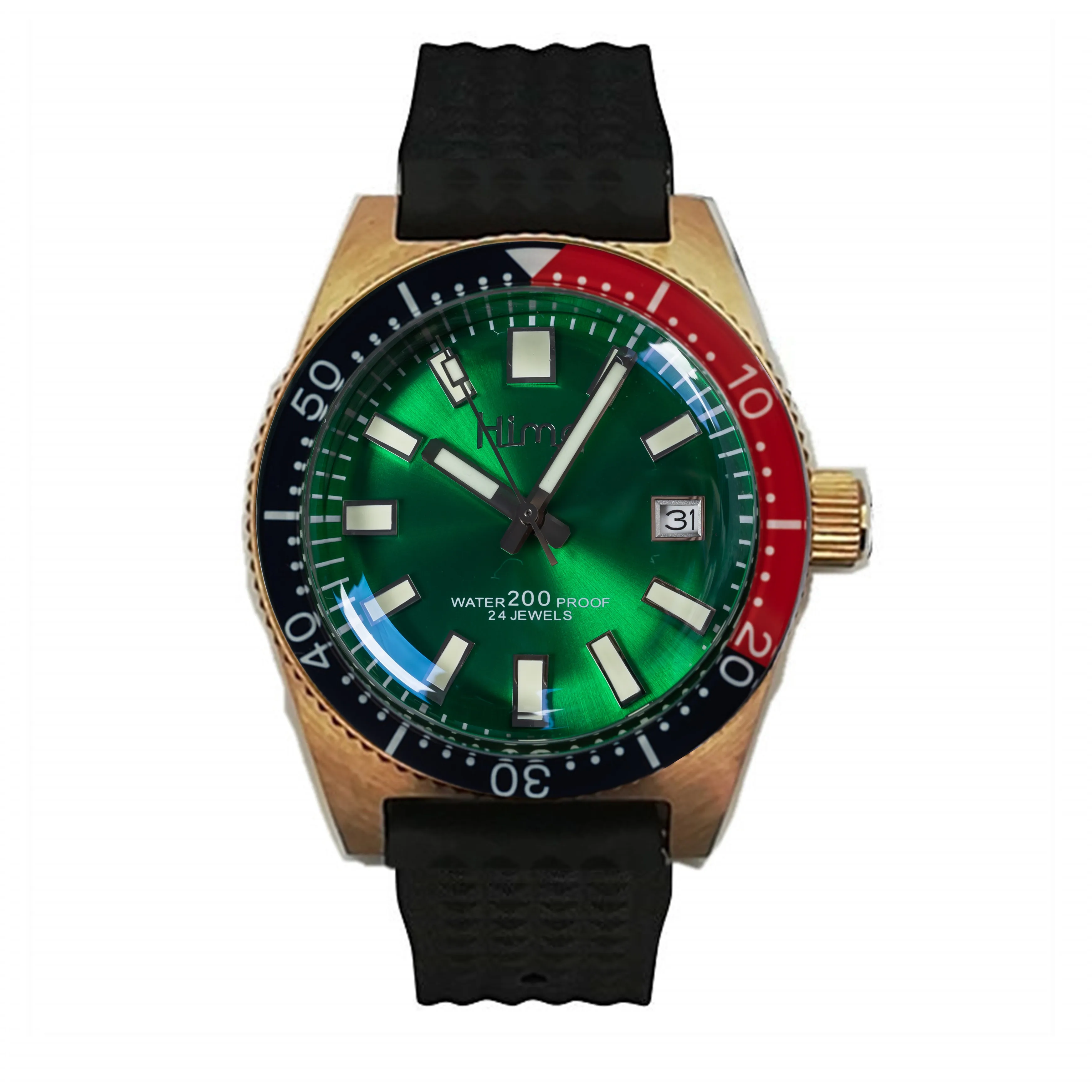 Proxima Men 62mas Vintage Diving Watch Stainless Steel Automatic Watch Bronze Green Dial