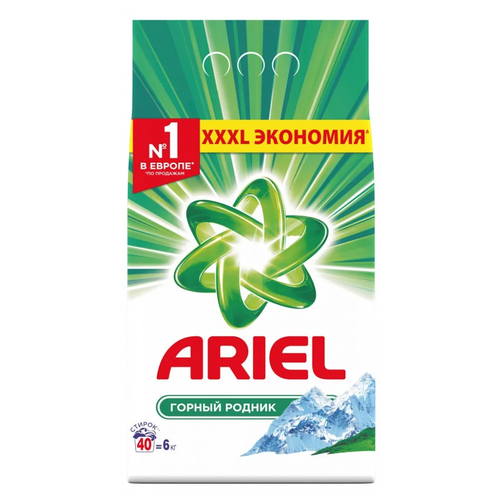 Стиральный порошок автомат «Горный родник» Ariel, 6 кг