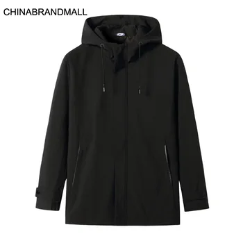 

2020 Season Men Plus Fat Plus Size Medium Length Money With Cap Windbreaker Male Fat Man Leisure Coat