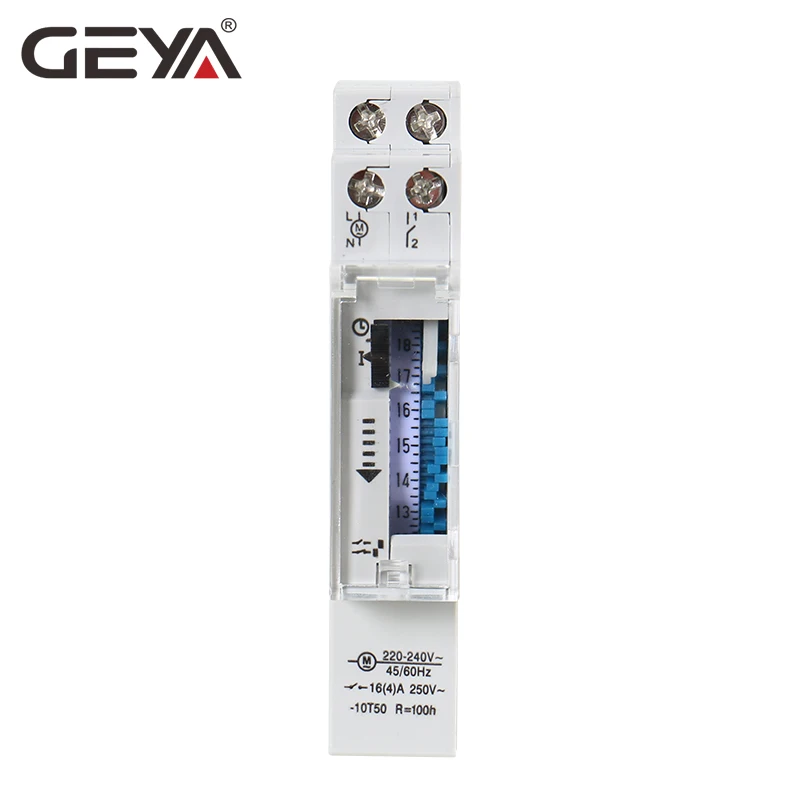 

Free Shipping GEYA TB45 Din Rail Mechanical Timer Switch 96 times on/off per Day Time Set Range 15 Mins Timer 110V 220V