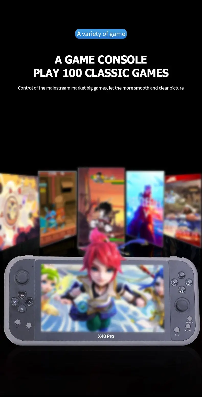 X40Pro 7 inch 16G classic retro dual handheld dual rocker video game console inch HD large screen handheld TV game console