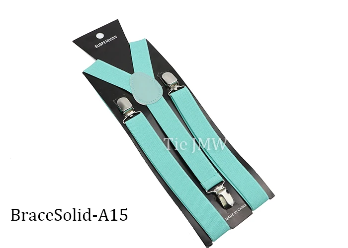 Solid Color Elastic Leather Suspenders Braces Men Women Black Blue Red Adjustable Straps For Wedding Suit Skirt Accessories Gift