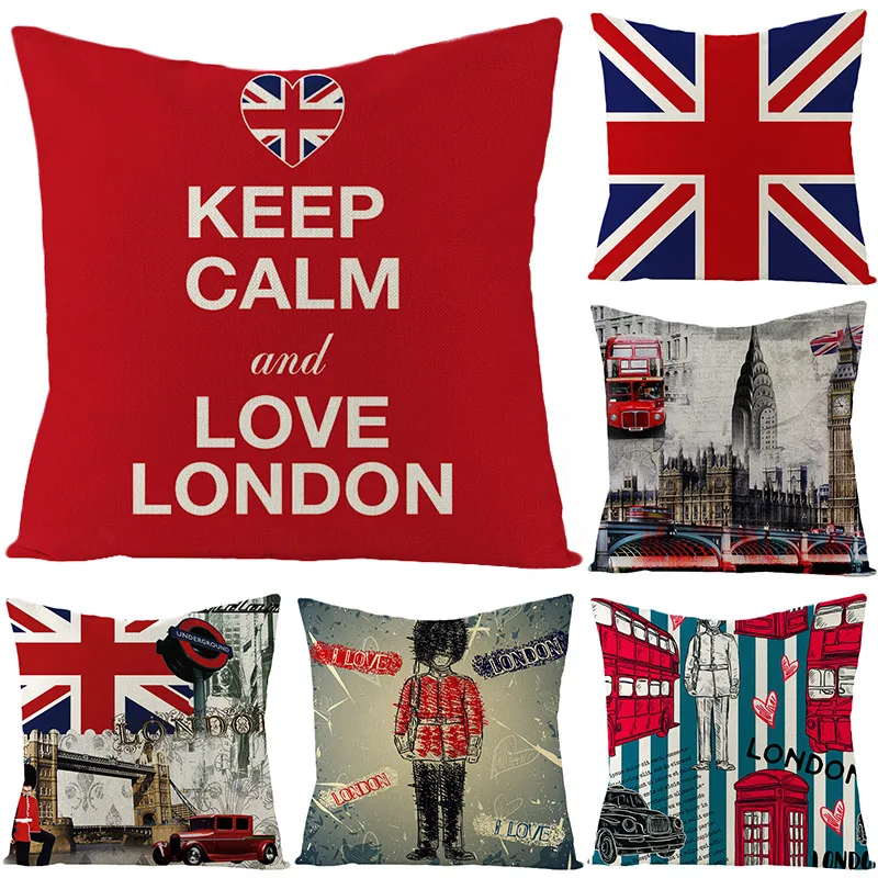 

Pillow Cover Cushion Covers British Style Linen Pillowcloth Decoration for Home Car Bed Sofa Living Room