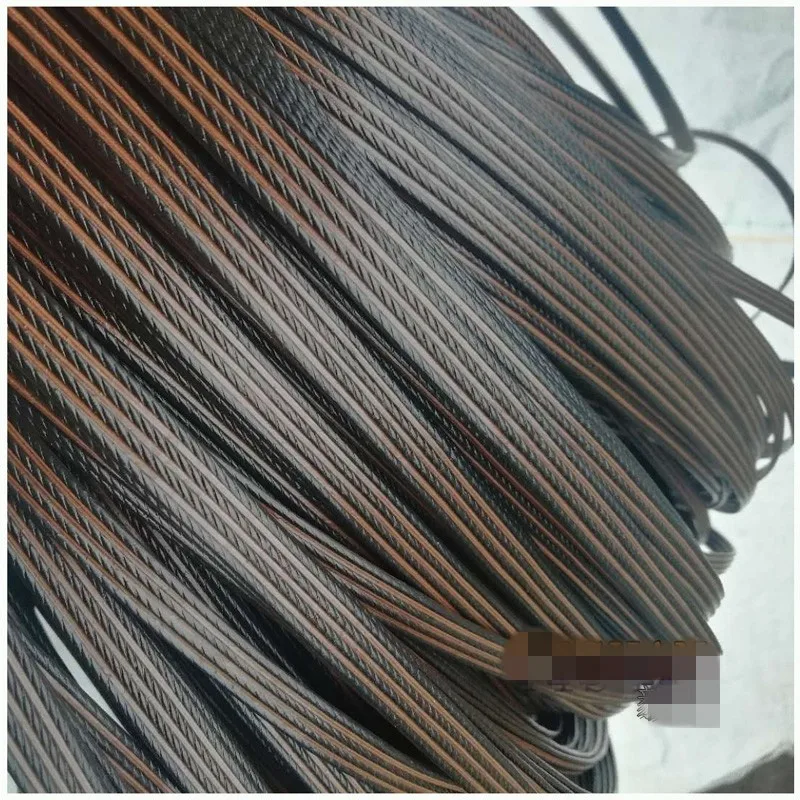 

New Coffee Gradient Four Lines Imitation Flat Synthetic Rattan 8MM Weaving Raw Material For Knit And Repair Chair Furniture