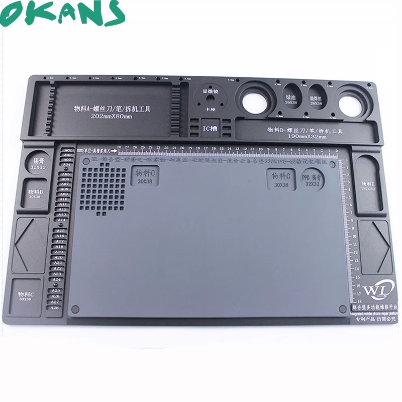 

Integrated Repair Pad Microscope Base Maintenance Platform with Resistance High Temperature Anti-static Welding Workbench Rubber