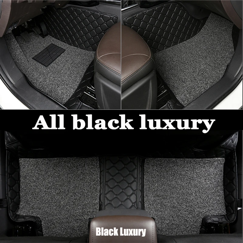 Пользовательские автомобильные коврики для Mercedes Benz W203 W204 W205 W201 W202 AMG C43 C63 C200 C22 водонепроницаемый кожаный Противоскользящий ковер - Название цвета: luxury all Black