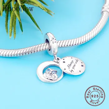 

925 Sterling Silver Mom Baby Owl Allways By your Side Beads Fit Original Pandora Charm Bracelet Jewelry Making Kids Berloque DIY