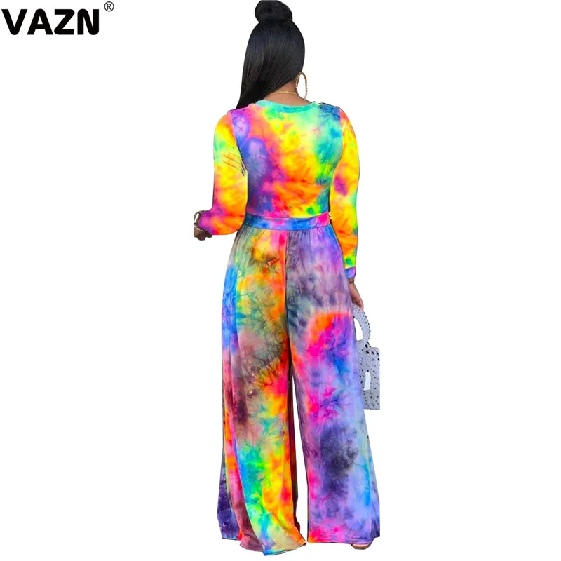 VAZN TH3369 новые сексуальные высококачественные комбинезоны для молодых девушек с длинным рукавом, женские шифоновые длинные широкие комбинезоны