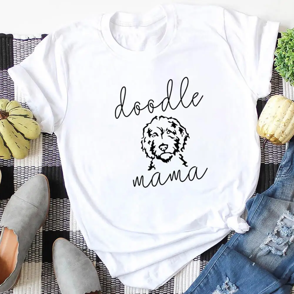 

С милой собачкой I Love Mama печати 100% Хлопковая женская Футболка Собака Мама Жизнь забавная летняя повседневная одежда с О-образным вырезом с коротким рукавом топы для домашних животных подарок