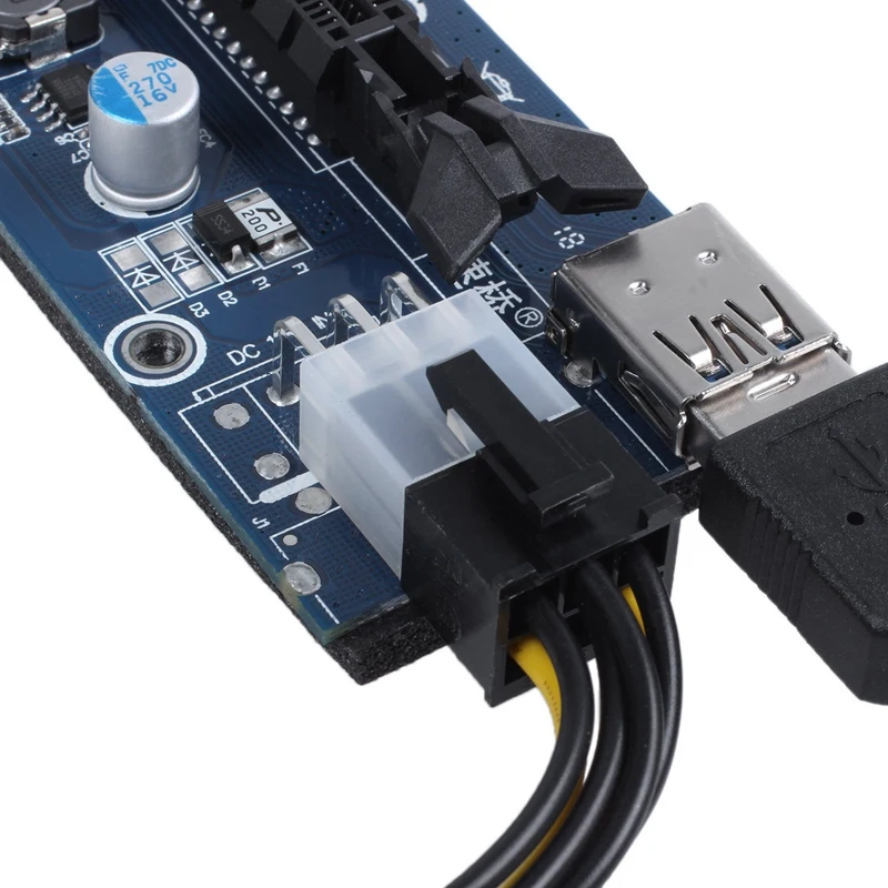Usb 3,0 Mini Pci-E к PCIe PCI Express 1X к 16X удлинитель Riser Card адаптер Sata 6Pin 60 см кабель питания для биткоина Майнинг Биткойн