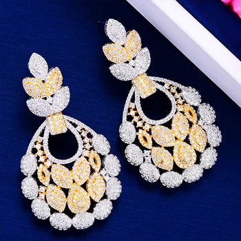 

GODKI NEW TRENDY PINEAPPLE African Dangle Earrings For Women Wedding Cubic Zirconia DUBAI Bridal Earring Party Jewelry 2020