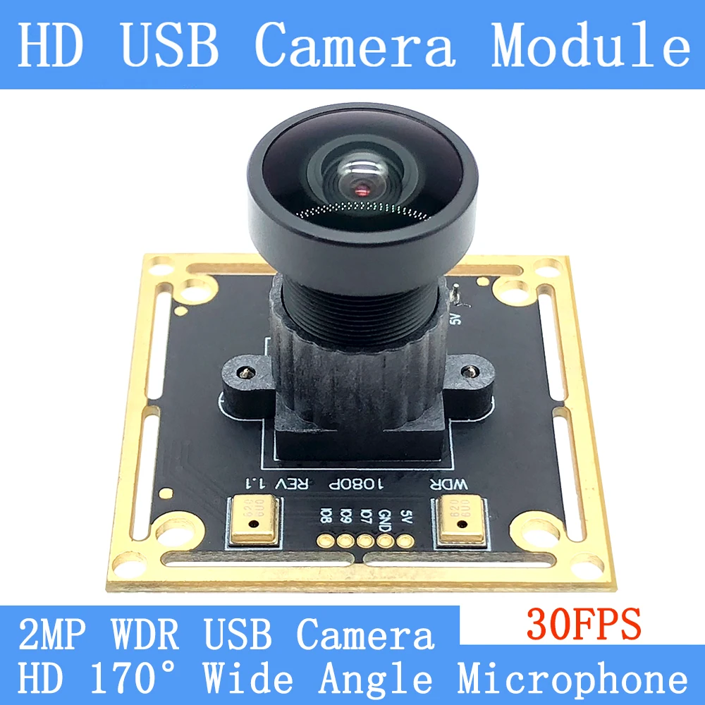 Широкоугольная USB веб-камера 170 ° 2 Мп с подсветкой широкодинамический UVC 30FPS 1080P