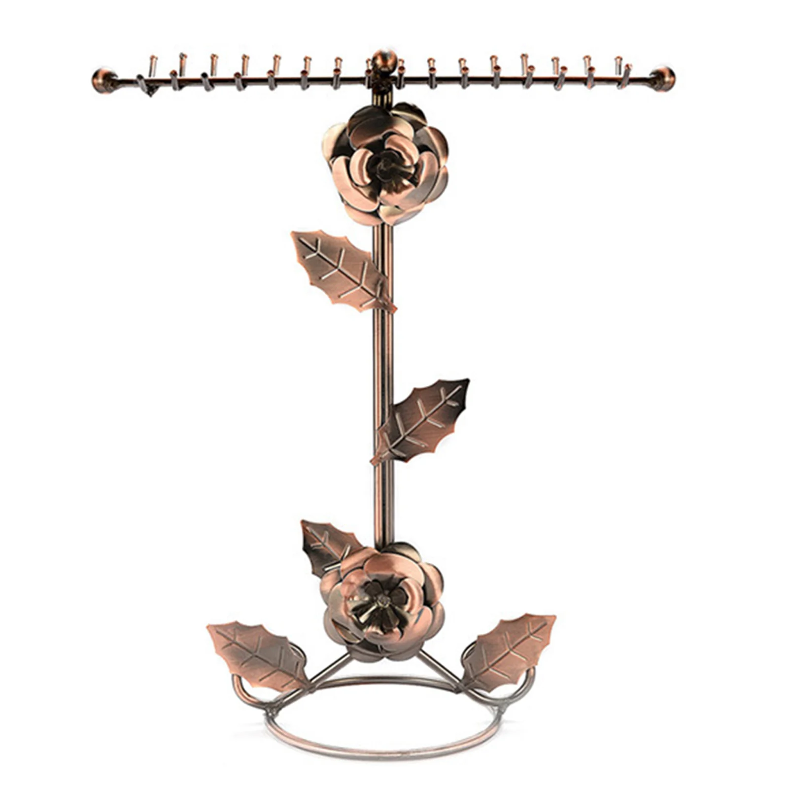 

Rose-shaped Jewelry Display Rack Retro Style Necklace Metal Storage Stand Home Organizer for Cosmetics Sunderies HSJ88