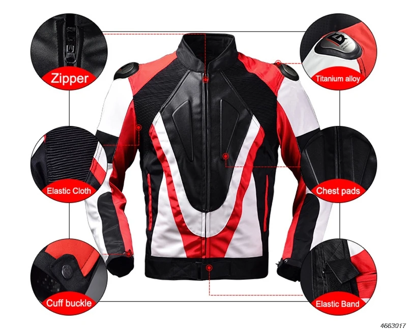 GHOST RACING Motorcycle Jacket Motorbike Riding Jacket Windproof Motorcycle Full Body Protective Gear Armor Autumn Moto Clothing