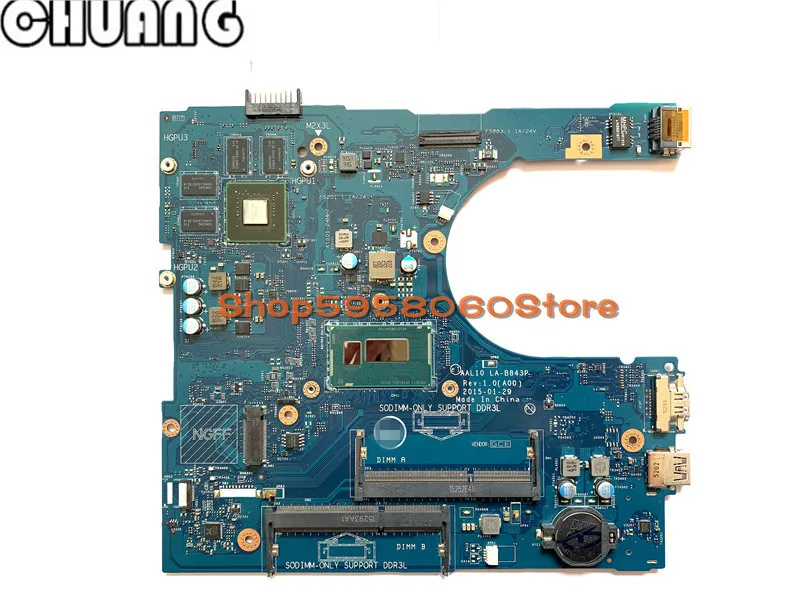 Материнская плата для ноутбука DELL Inspiron 5458 5758 5558 I3-4005U SR1EK N16V-GM-B1 материнская CN-00KMM8