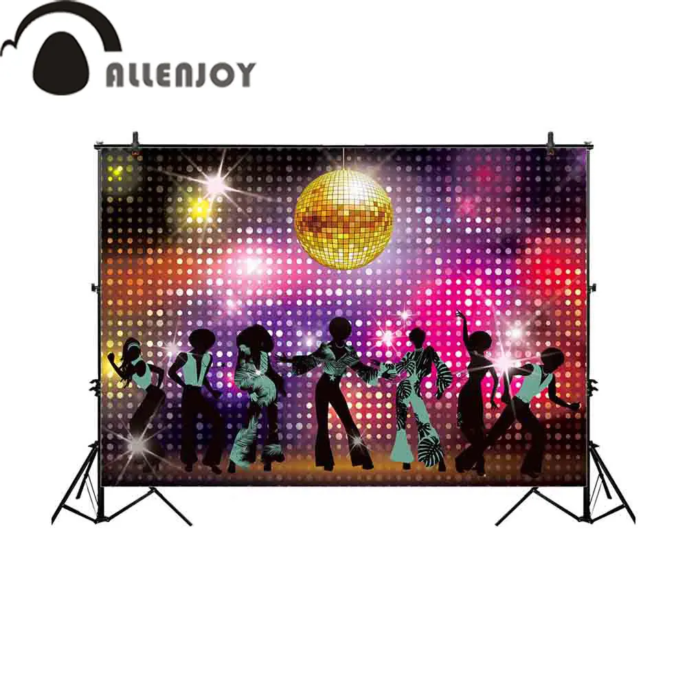 

Allenjoy 80s Disco Party backdrop Dance Spot Music Sparkle glitter Banner Photozone photophone photography background Decoration