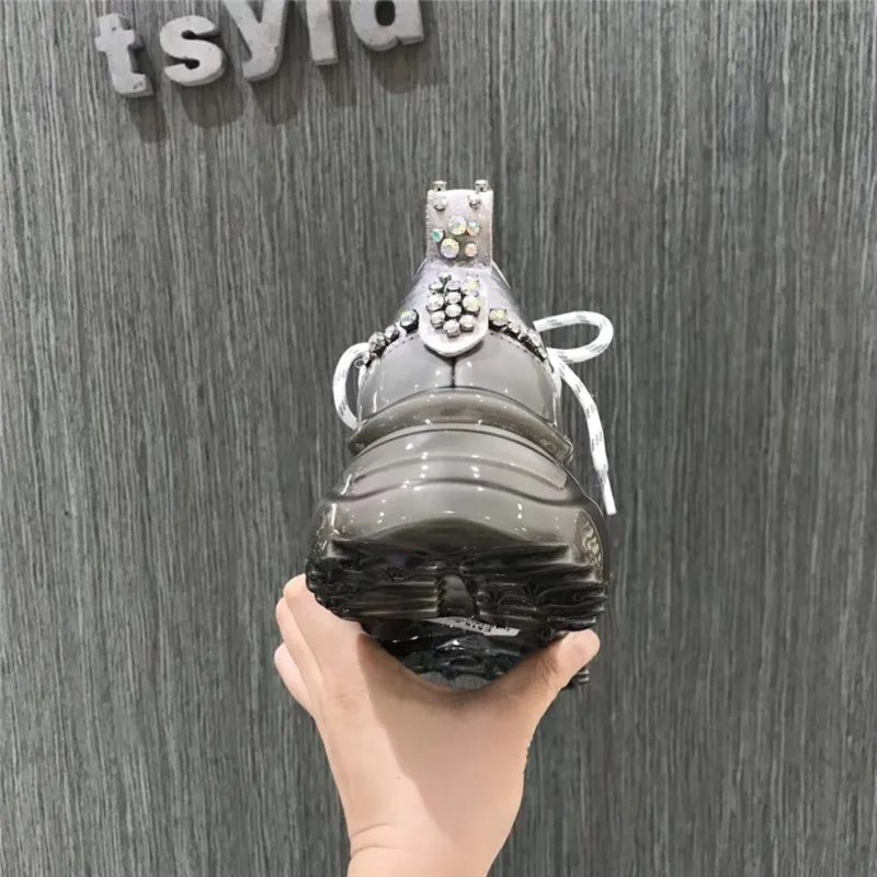 Женские кроссовки со стразами; сезон осень; женская обувь на платформе; женские кроссовки из натуральной кожи; обувь для отдыха; chaussures femme