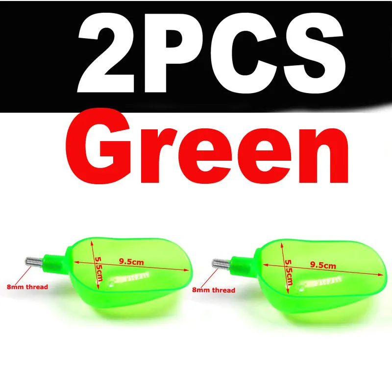 Green 2pcs JIGEECARP 1 шт./2 шт., пластиковая приманка для ловли карпа, метательные ложки, инструменты для кормления, частицы, бойлы, снасти для рыбалки на карпа - Цвет: Green 2pcs