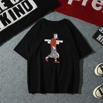 

Summer new women's street letter characters print loose short-sleeved T-shirt 40.22