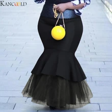 KANCOOLD посылка в стиле хип-хоп, винтажная длинная юбка-русалка, женские элегантные офисные юбки-трубы с кружевным низом размера плюс, новая мода