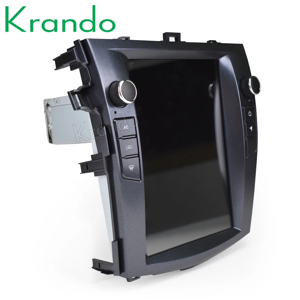 Krando Android 7,1 10," Tesla вертикальный экран Автомобильный мультимедийный плеер gps для toyota Corolla 2008-2012 радио навигационная система