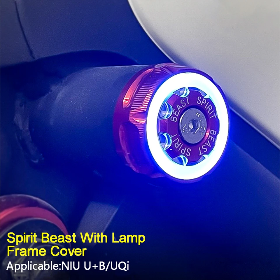 

Spirit Beast Motorscyle Frame Cover Modified Electric-Bike Body Hole Plug With LED Lamp Plug For NIU UQi/U+B
