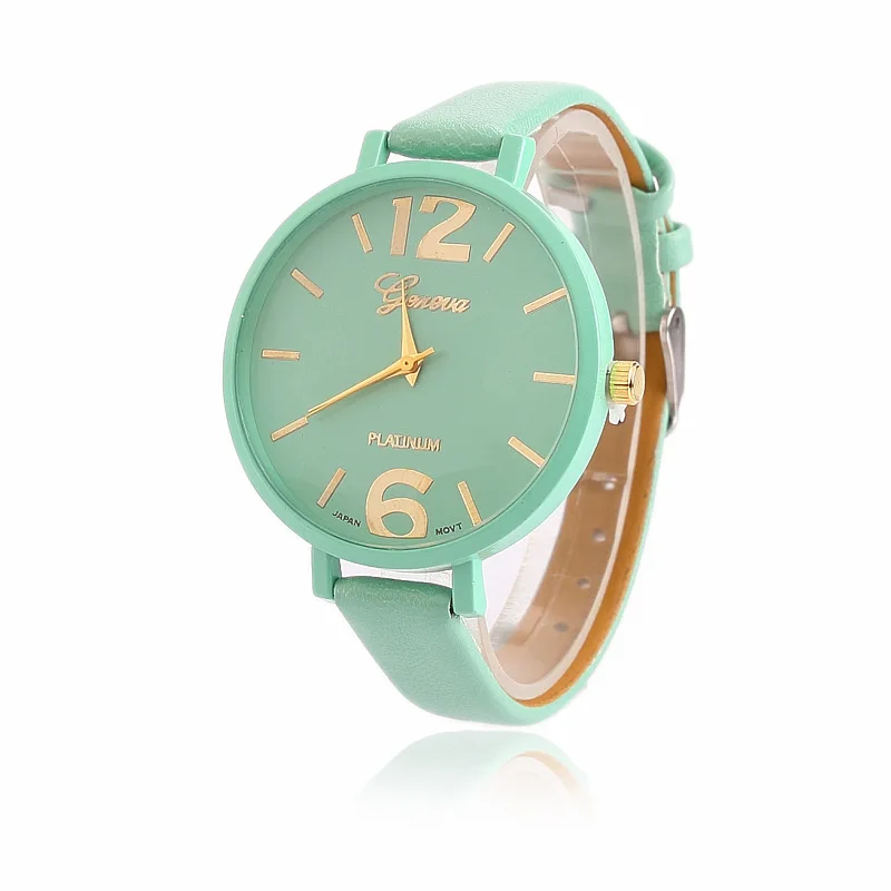 

Geneva Belt Watch Women's Large Dial Fine Watch Strap with Numbers Measuring WOMEN'S Watch