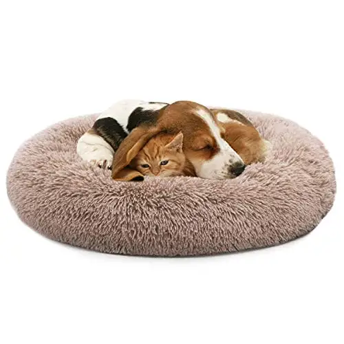 Ортопедическая кровать для собак Удобная пончик Cuddler круглая кровать для собаки ультра мягкая моющаяся кровать для собак и кошек(23 ''/30''/36 '' - Цвет: Brown