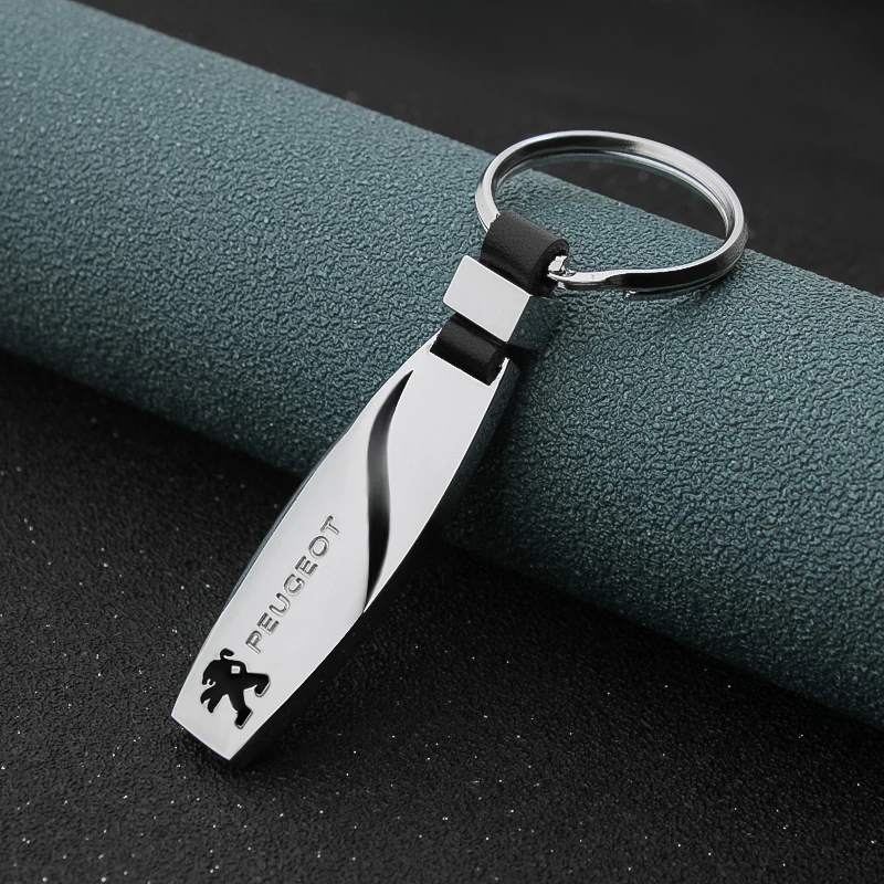 1PCS Keyring Keychain Metal Simple Key Chains Rings Holder Accessories For Peugeot 206 207 208 306 307 308 407 408 508 2008 3008 |