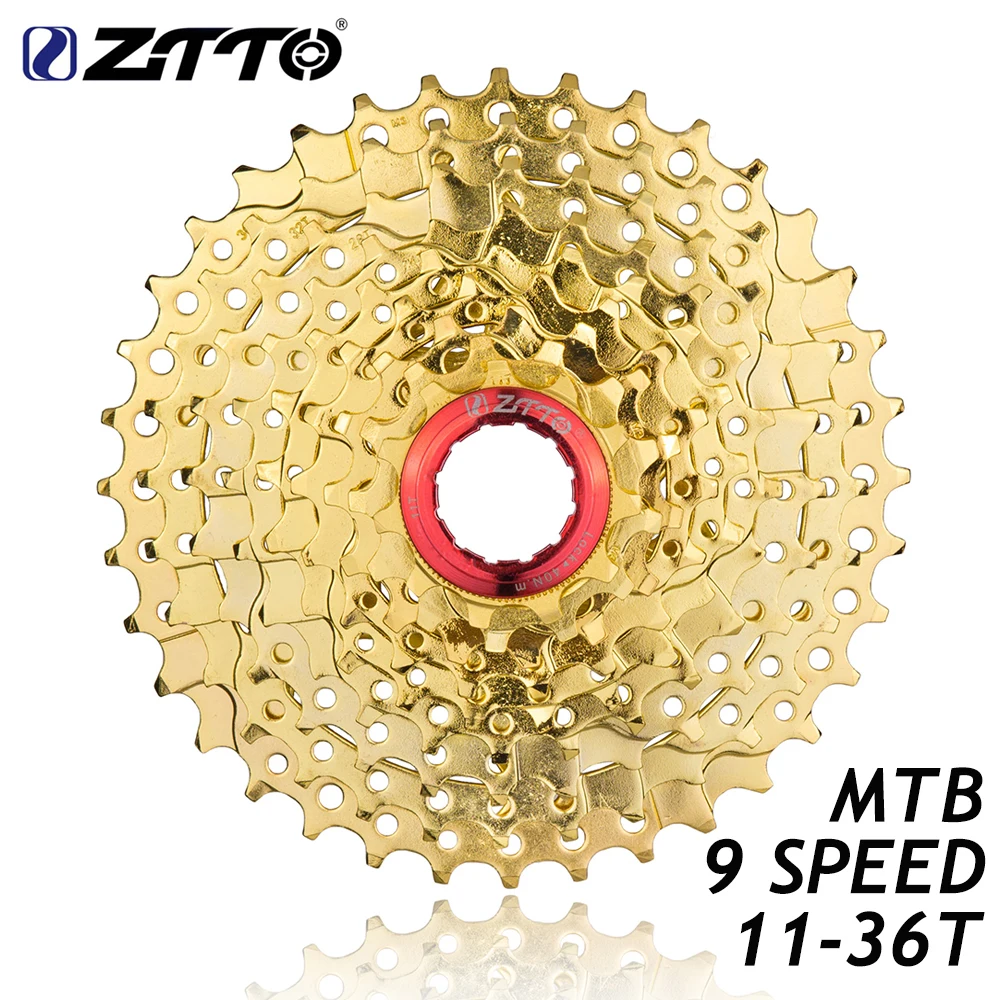 

ZTTO 9 Speed 11- 36T Gold Cassette 9s 27s Freewheel For MTB Mountain Bike M370 M430 M4000 M590 M3000 Bicycle Accessories