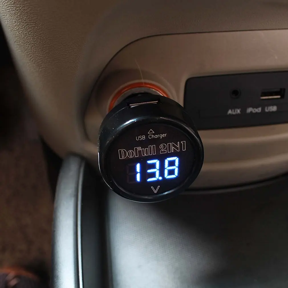 Автомобильное зарядное устройство для телефона вольтметр прикуриватель Тип usb зарядное устройство