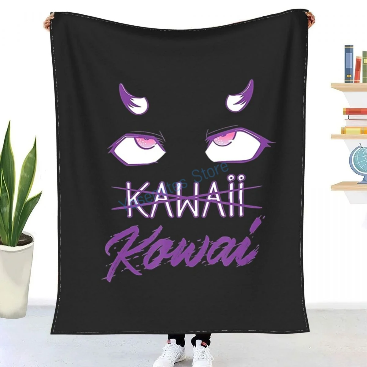 

Japanese Anime Girl EVIL Eyes Throw Blanket Winter flannel bedspreads, bed sheets, blankets on cars and sofas, sofa covers