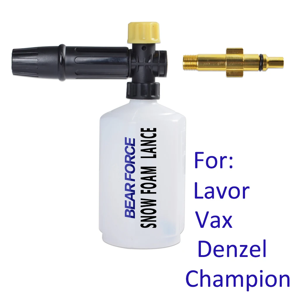 Lanza de espuma de nieve con conector especificado pistola de espuma ajustable botella de compatible con Lavor Lavorwash Vax Champion Sterwins lavadora boquilla de espuma para lavado de coche 