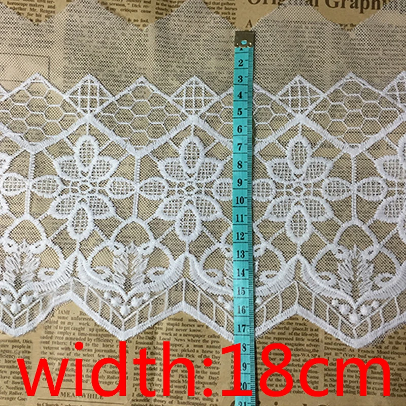 Кружевная ткань для продажи 2 ярда Цветочная отделка кружевная лента шитья