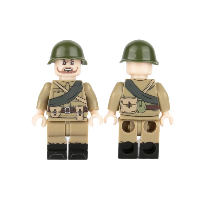 Строительные блоки для советских солдат WW2, детали для военной армии, оружие из ППШ, фигурки советских командоров, офицерах, кирпичи, подарок для детей D148